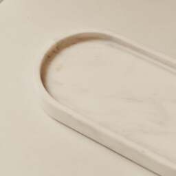 Travara - White Marble Oval Decorative Tray - thumbnail 4