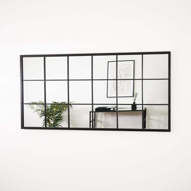 Brooklyn - Large Black Metal Mirror 140cm x 70cm - image 1