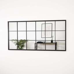 Brooklyn - Large Black Metal Mirror 140cm x 70cm - thumbnail 1