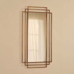 Amalfi - Large Gold Rectangular Metal Mirror 140cm x 70cm - thumbnail 2