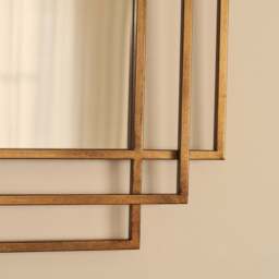 Amalfi - Large Gold Rectangular Metal Mirror 140cm x 70cm - thumbnail 5