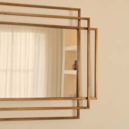 Amalfi - Large Gold Rectangular Metal Mirror 140cm x 70cm - thumbnail 6