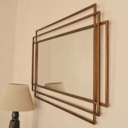 Amalfi - Large Gold Rectangular Metal Mirror 140cm x 70cm - thumbnail 4