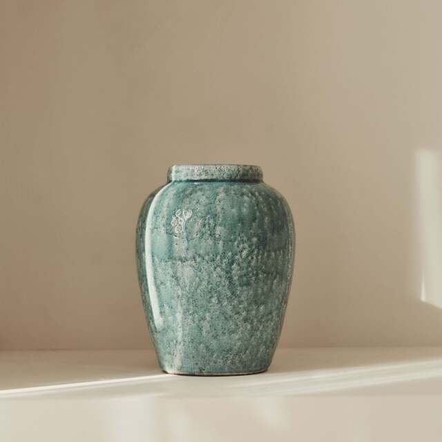 Portera - Coral Blue Gloss Ceramic Vase - image 1