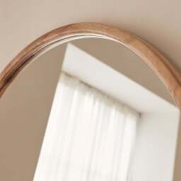 Arden - Large Light Wood Round Wooden Wall Mirror 90cm x 90cm - thumbnail 6
