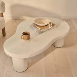 Savanna - Large Concrete Irregular Wooden Coffee Table