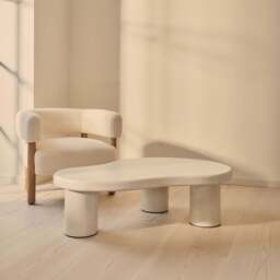 Savanna - Large Concrete Irregular Wooden Coffee Table - thumbnail 2