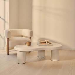 Savanna - Large Concrete Irregular Wooden Coffee Table - thumbnail 3