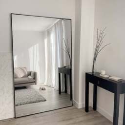 Theo - Full Length Black Extra Large Metal Mirror 190cm x 120cm - thumbnail 1