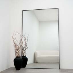 Theo - Full Length Black Extra Large Metal Mirror 190cm x 120cm - thumbnail 2