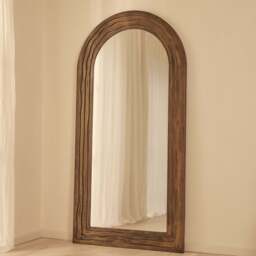 Lucelle - Extra Large Full Length Warm Wood Arched Mirror 200cm x 100cm - thumbnail 2