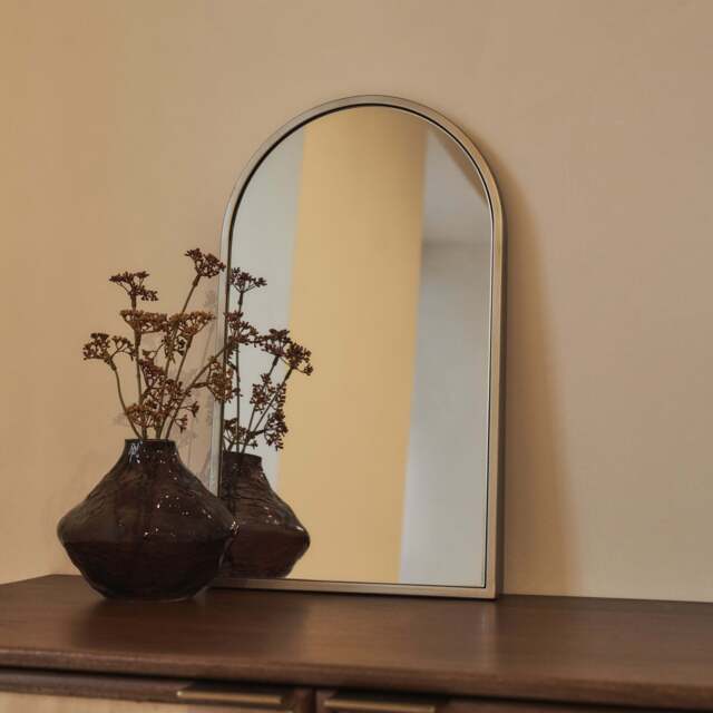 Liberty - Champagne Arched Metal Wall Mirror 50cm x 30cm - image 1