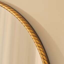 Corra - Gold Rope Twist Round Metal Wall Mirror 90cm x 90cm - thumbnail 4