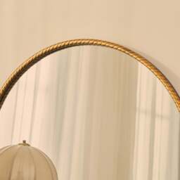 Corra - Gold Rope Twist Round Metal Wall Mirror 90cm x 90cm - thumbnail 5