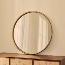 Corra - Gold Rope Twist Round Metal Wall Mirror 90cm x 90cm - thumbnail 3