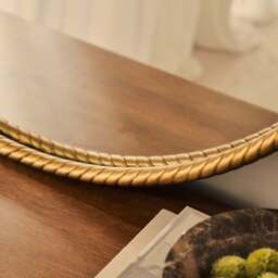 Corra - Gold Rope Twist Round Metal Wall Mirror 90cm x 90cm - thumbnail 2