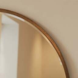 Higgins - Gold Metal Modern Round Wall Mirror 100cm x 100cm - thumbnail 2