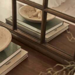 Sasha - Dark Wood Shabby Chic Rectangular Window Mirror 134cm x 70cm - thumbnail 6