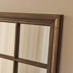 Sasha - Dark Wood Shabby Chic Rectangular Window Mirror 134cm x 70cm - thumbnail 3
