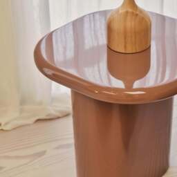 Rivington - High Gloss Mocha Rectangular Side Table - thumbnail 5