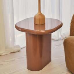 Rivington - High Gloss Mocha Rectangular Side Table - thumbnail 3