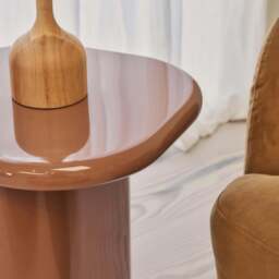 Rivington - High Gloss Mocha Rectangular Side Table - thumbnail 2