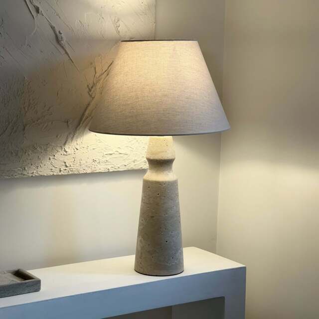 Sienna - Travertine Conical Shade Table Lamp - image 1