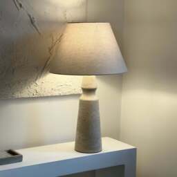 Sienna - Travertine Conical Shade Table Lamp - thumbnail 1