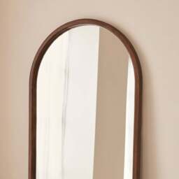 Arden - Dark Wood Full Length Arched Wooden Mirror 160cm x 60cm - thumbnail 4