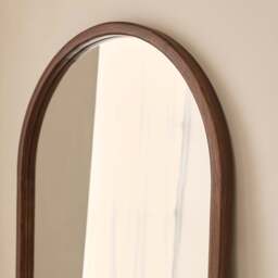 Arden - Dark Wood Full Length Arched Wooden Mirror 160cm x 60cm - thumbnail 3