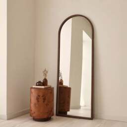 Arden - Dark Wood Full Length Arched Wooden Mirror 160cm x 60cm