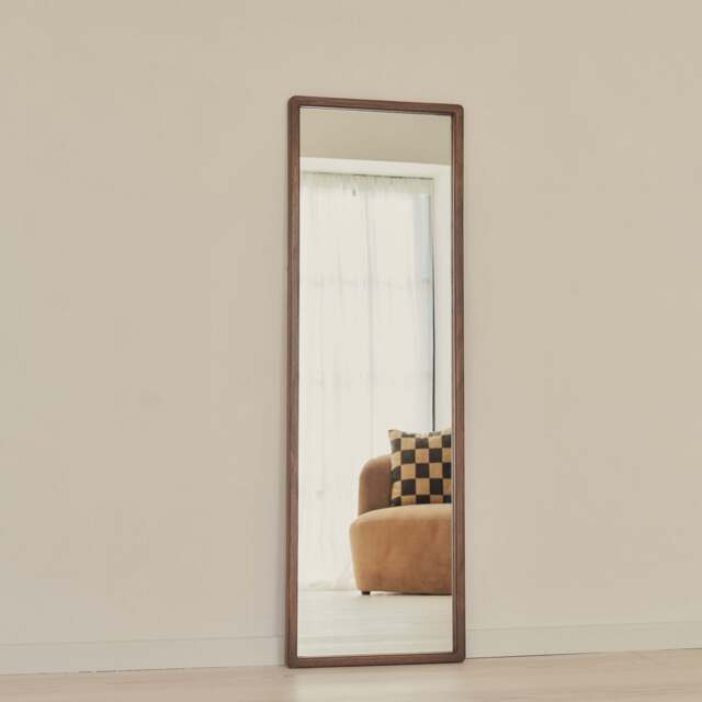 Arden - Dark Wood Full Length Wooden Mirror 140cm x 45cm - image 1