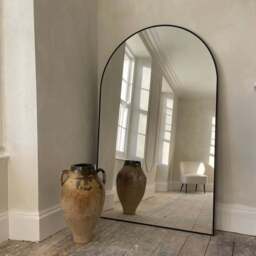 Liberty - Black Full Length Arched Metal Mirror 180cm x 110cm - thumbnail 1