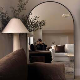 Liberty - Black Full Length Arched Metal Mirror 180cm x 110cm - thumbnail 4