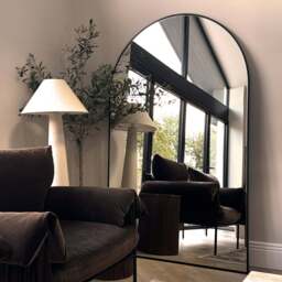Liberty - Black Full Length Arched Metal Mirror 180cm x 110cm - thumbnail 3
