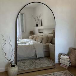 Liberty - Black Full Length Arched Metal Mirror 180cm x 110cm - thumbnail 2