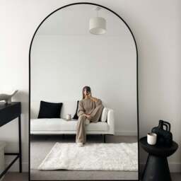 Liberty - Black Full Length Arched Metal Mirror 180cm x 110cm - thumbnail 6