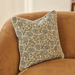 Erisha - Indigo Printed Fabric Cushion - thumbnail 5