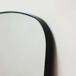 Bowness - Black Contemporary Arched Metal Wall Mirror 90cm x 75cm - thumbnail 6