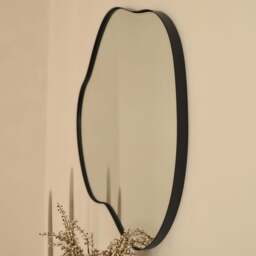 Ava - Black Pond Shaped Irregular Mirror 100cm x 70cm - thumbnail 4