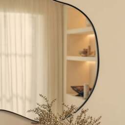 Ava - Black Pond Shaped Irregular Mirror 100cm x 70cm - thumbnail 6