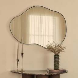 Ava - Black Pond Shaped Irregular Mirror 100cm x 70cm - thumbnail 2