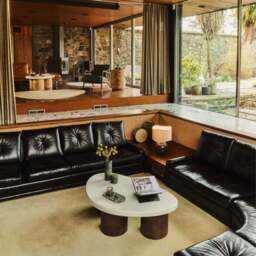 Aegean - Dark Burl Wood & Concrete Irregular Coffee Table 3 Legs - thumbnail 3