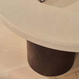 Aegean - Dark Burl Wood & Concrete Irregular Coffee Table 3 Legs - thumbnail 5