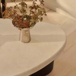 Aegean - Dark Burl Wood & Concrete Irregular Coffee Table 3 Legs - thumbnail 6