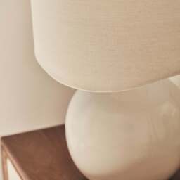 Olera - Ivory Gloss Ceramic Wave Shade Table Lamp - thumbnail 6