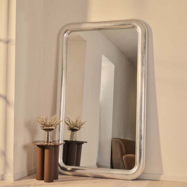 Obsidian - Full Length Rectangular Brushed Chrome Extra Large Mirror 200cm x 120cm - image 1