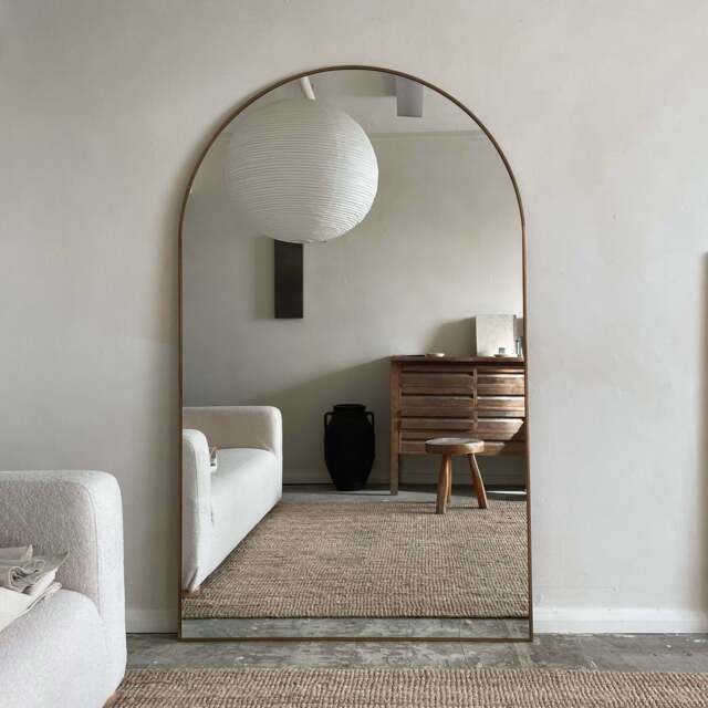 Liberty - Gold Full Length Arched Metal Mirror 180cm x 110cm - image 1