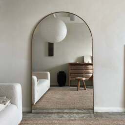 Liberty - Gold Full Length Arched Metal Mirror 180cm x 110cm - thumbnail 1