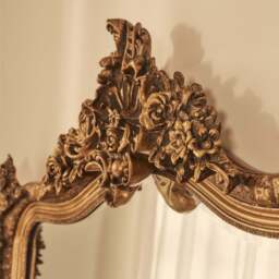 Francesca - Gold Arched Ornate Full Length Mirror 185cm x 100cm - thumbnail 5